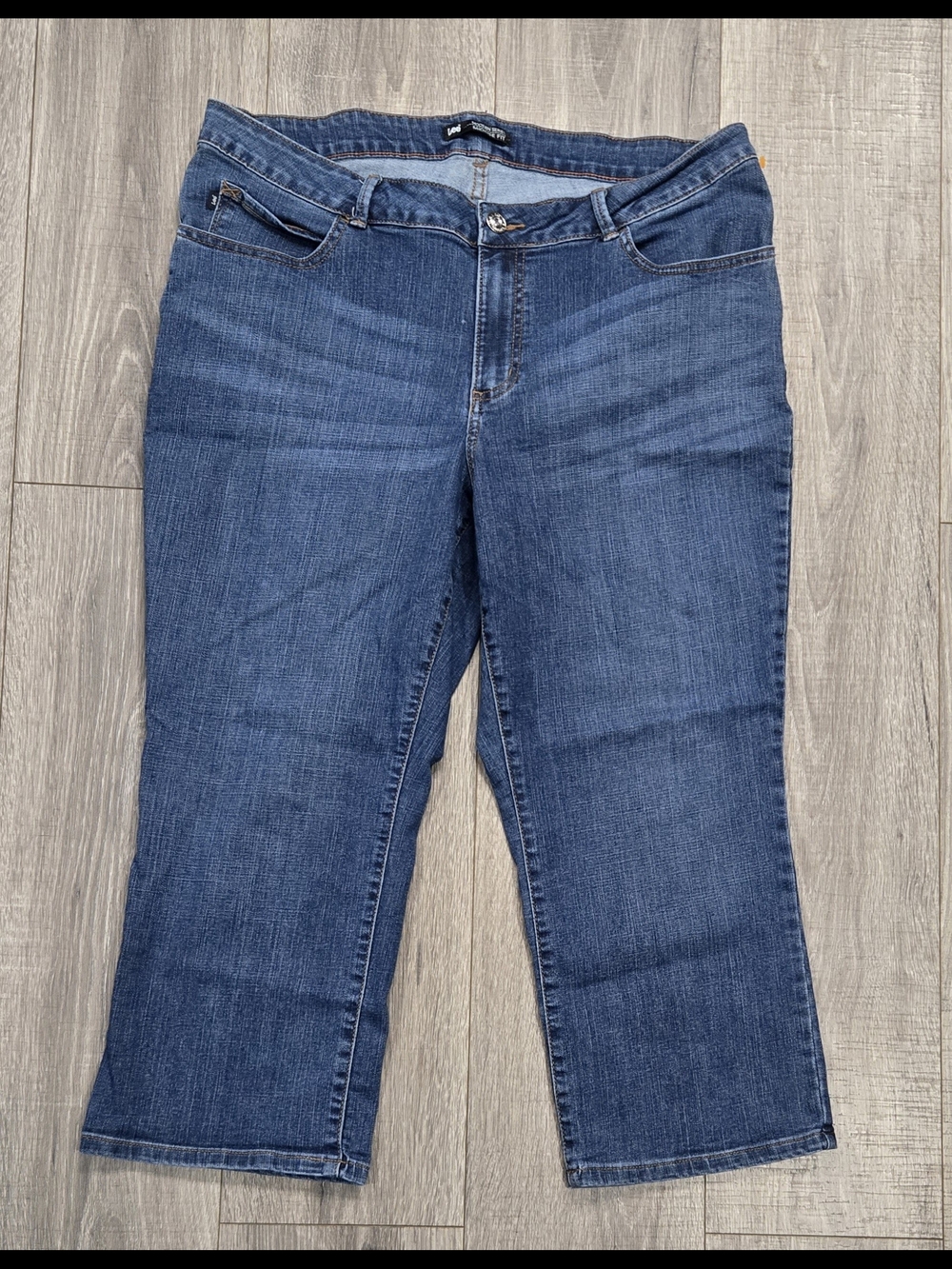 Lee Modern Series W/ 18W Medium Midrise Fit Jeans Dark  Embellished Pockets #400